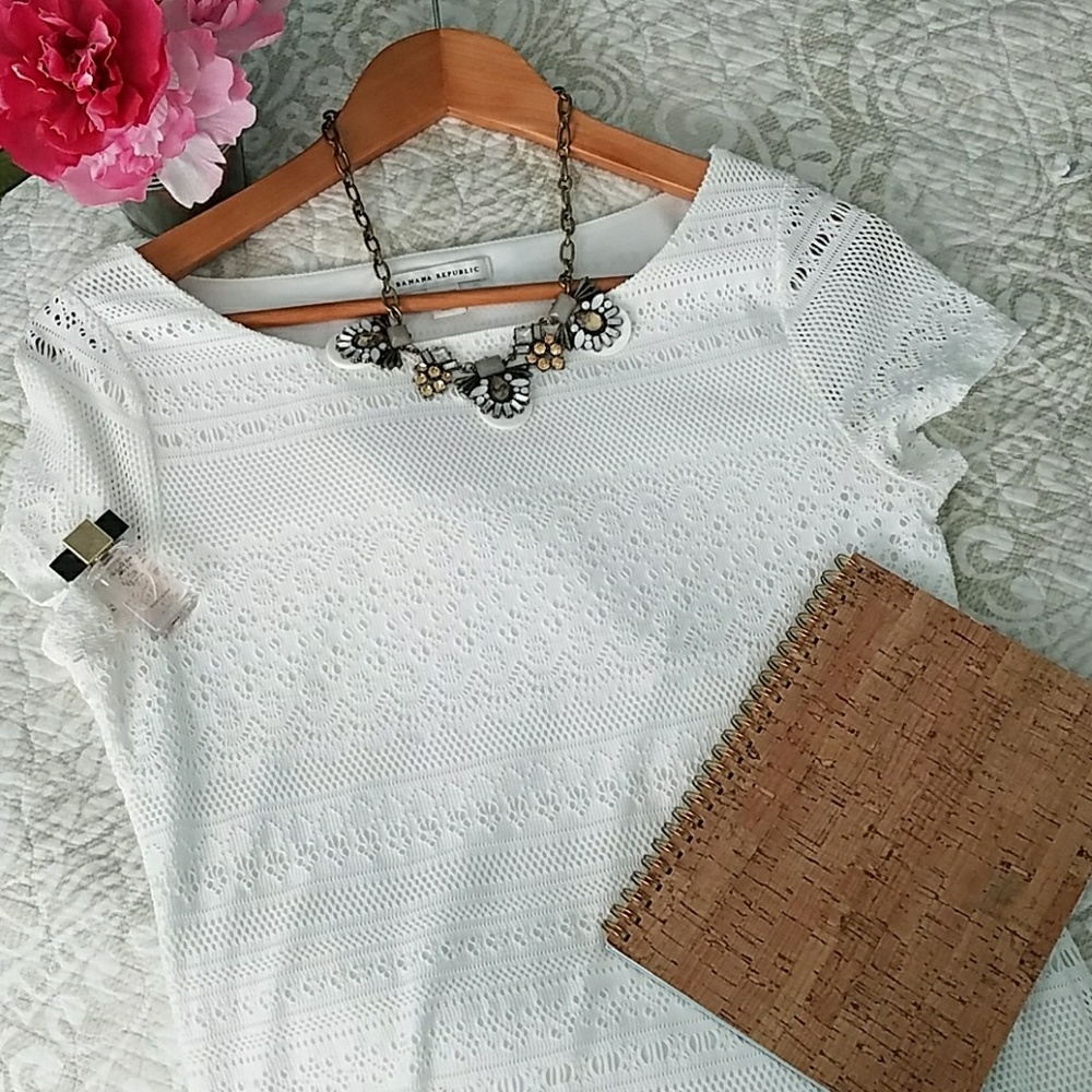 Banana Republic Lacey White Dress